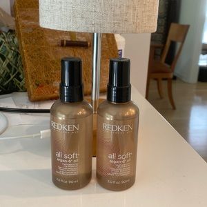 New 2 bottles Redken all soft argan-6 oil. 3.0 fl oz (90 ml)